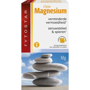 Fytostar Chew Magnesium Maxi - Mineralen - Vermoeidheid Zenuwstelstel Spieren - 45 kauwtabletten