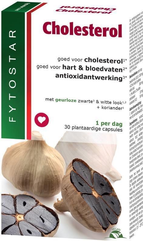 Fytostar Cholesterol - Supplement - Geurloze zwarte look extract – Clean label - Vegan - 30 capsules