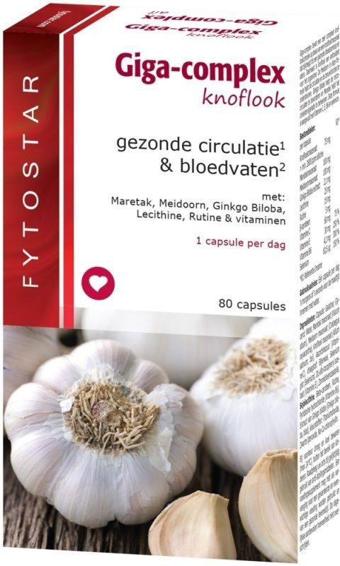 Fytostar Giga complex knoflook - Supplement - Ondersteund gezonde bloedsomloop en aders - 80 capsules