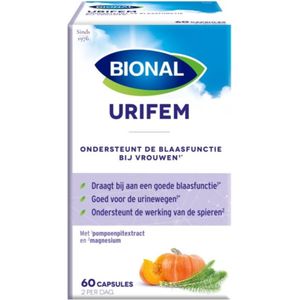 Bional Urifem - Supplement - Ondersteuning blaasfunctie vrouw - Goed voor urinewegen – 60 capsules