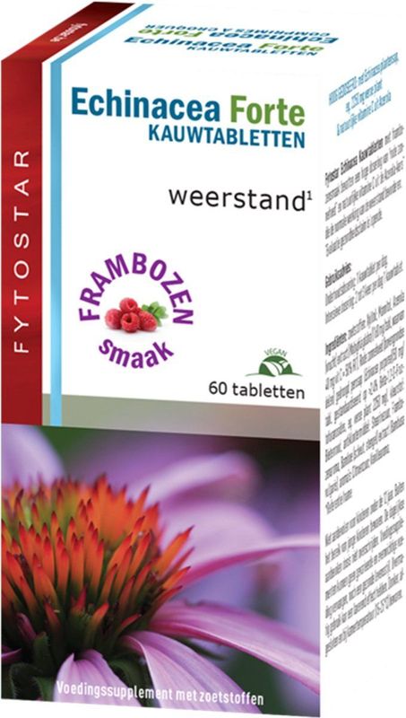 Fytostar - Echinacea Forte - Kauwtabletten - Frambozensmaak - 60 Stuks
