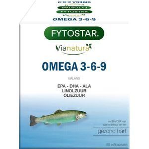 Fytostar Vianatura Omega 3-6-9 – Gezond hart – Hart & Bloedvaten – voedingssupplement 80 softcapsules