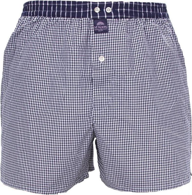 Mc Alson Boxershort - Ruitje - Marine - Katoen