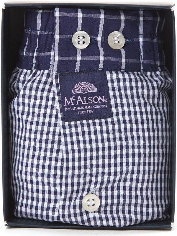 Mc Alson - Boxershort - Blauw-Wit Geruit - 100% Katoen