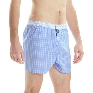 McAlson - Boxershort - Blauw Wit Blokruit - 100% Katoen