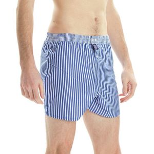 McAlson Boxershort Lichtblauw Gestreept Lange Pijpen Los Model