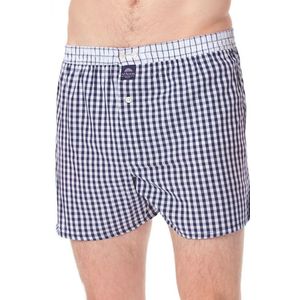 Mc Alson - Boxer Checkered - Navy Blue - Geweven Katoen