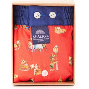McAlson - X-MAS RED - Boxershort - Rood - Geweven Katoen, Elastische Tailleband, Open Gulp