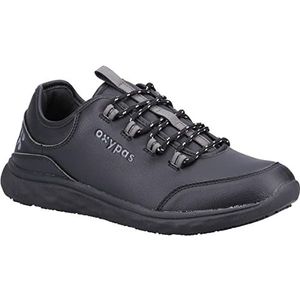 Roman Oxypas Lichtgewicht, comfortabele professionele schoenen met traagschuim binnenzool, anti-slip SRC en antistatische ESD (47, zwart)