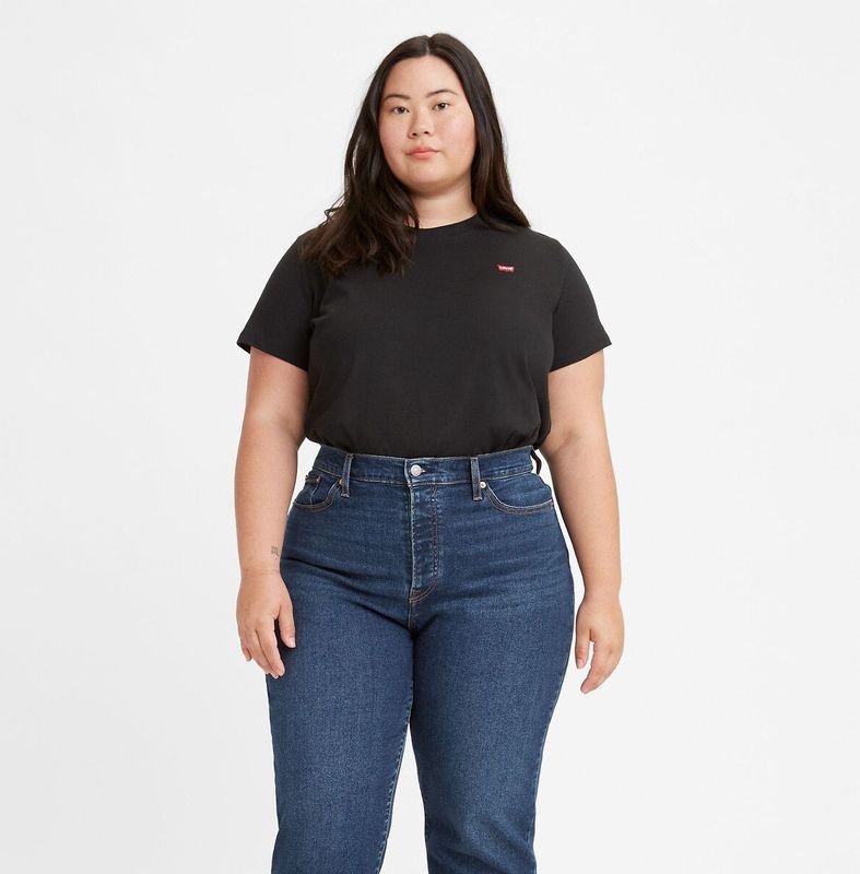 Levi's T-shirt The Perfect Tee - Zwart - 100% Katoen - Jersey