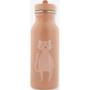 Trixie Drinkfles - Mrs. Cat - RVS Waterfles voor kinderen - 500ml - Lekvrije Fles - Roze