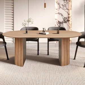 Ovale eettafel eiken kleur 200 cm