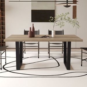 Armin - Eettafel - Mango Houtlook - Metalen Poten - 180 cm