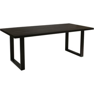 eettafel mangohout zwart 200 cm