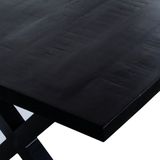 tafel mangohout zwart 200 cm kruispoten
