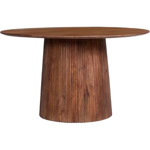 Ronde lichtbruine tafel 'Miguel' | Massief mangohout | 76H x 130B x 130D cm