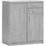 Commode Spacio 84cm 2 deuren/2 lades - grijze eik