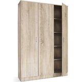 Opbergkast Ray 120cm met 3 deuren en 4 legplanken sonoma eik