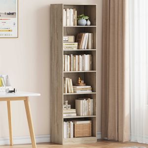 Space - Boekenkast - 5 Legplanken - Sonoma Eik - Hoogwaardige MDF