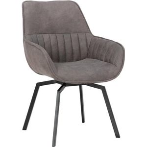 Bora' stoel: grijs Microvezel PU | Metalen poten en stoffen bekleding