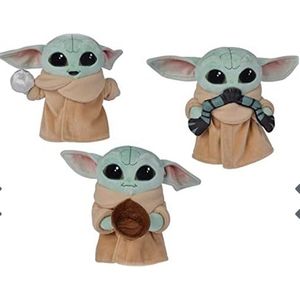 Simba Toys Disney Baby Yoda pluche dier uit de serie The Mandalorian uit Star Wars, inclusief 3 accessoires, willekeurige levering, kikker, bal of soepkom, 100% origineel, voor alle leeftijden, 17 cm