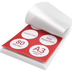 ACROPAQ Lamineerhoezen A3, 80 micron, 50 stuks