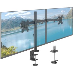 ACROPAQ - Monitor arm voor 2 monitoren - Voor 13 tot 32 inch schermen, 360° draaibaar, Snelle montage, Hoogte en hoek individueel instelbaar - Monitor arm 2 schermen - Zwart