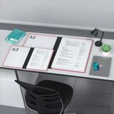 ACROPAQ Ordner A3-32 x 45 cm, met elastische sluiting, uittrekbare achterkant voor meer ruimte, rood