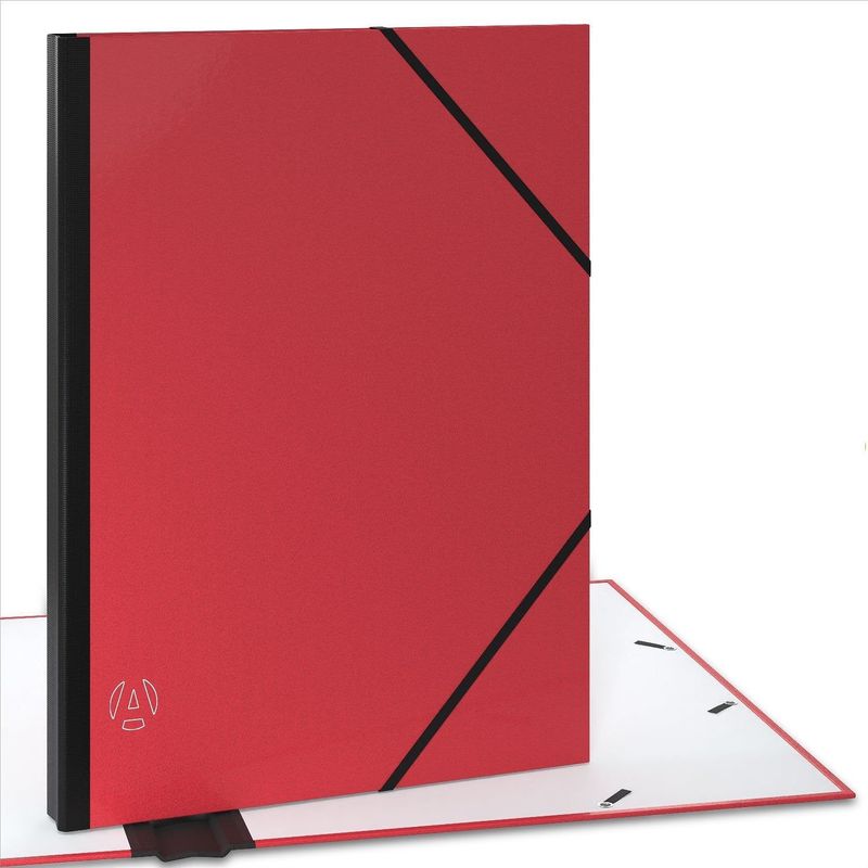 ACROPAQ Ordner A3-32 x 45 cm, met elastische sluiting, uittrekbare achterkant voor meer ruimte, rood
