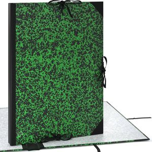 ACROPAQ Tekenmap A2 - 52 x 72 cm, XXL Groot, Met Linten, Groen