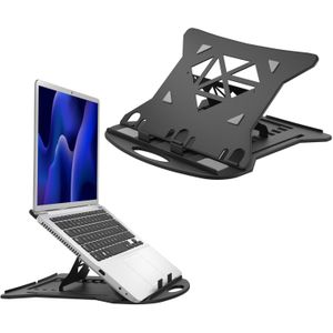 ACROPAQ - Laptopstandaard - Opvouwbaar en in hoogte verstelbaar, compatibel met MacBook, Dell, Lenovo, Samsung, Acer, Huawei MateBook - Zwart