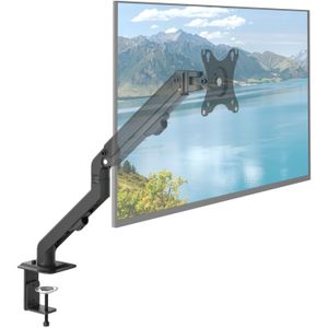ACROPAQ Monitorstandaard met mechanische veer - 360° draaibaar, voor schermen van 17 tot 27 inch - monitorarm, monitorsteun voor bureau - zwart
