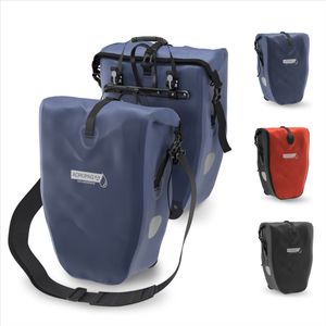 ACROPAQ Fietstas - Enkele, 25L, Waterdicht, Dragen als handtas en schoudertas, Met reflectoren - Ook voor Elektrische Fietsen - Donkerblauw
