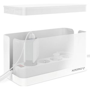 ACROPAQ Kabelbox - klein, 24 x 12 x 12 cm, kabelbox voor het verwijderen van kabels en het eenvoudig verbergen van de stekkerdoos waterdicht, antislip, wit