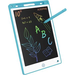 Tekentablet kinderen - 10 inch, Blauw met kleurenscherm - Drawing tablet, Grafische tablet, LCD tekentablet - ACROPAQ