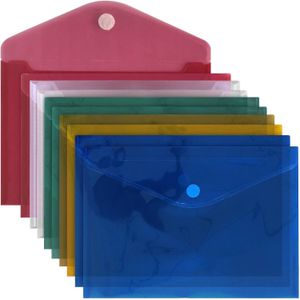 Documentenmap A4 - 10 stuks, 33,5 x 24 cm, Met klittenbandsluiting - Documententas, Projectmap - Assortiment kleuren - ACROPAQ