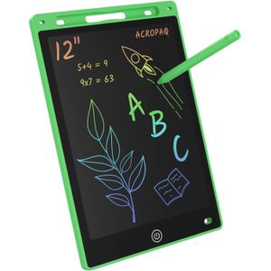 Tekentablet kinderen - 12 inch, Groen met kleurenscherm - Drawing tablet, Grafische tablet, LCD tekentablet - ACROPAQ