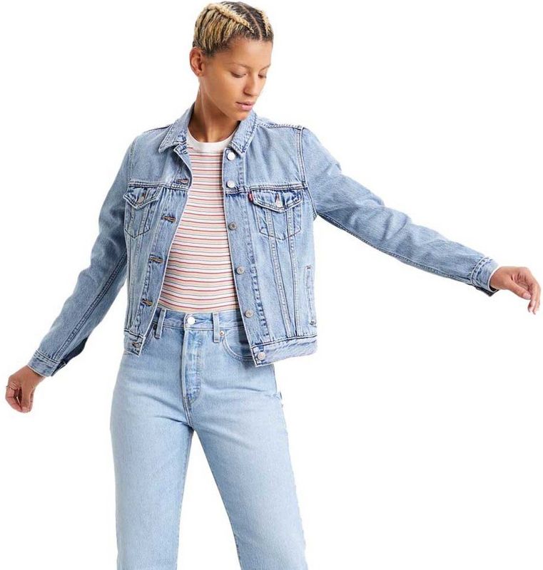 Levi's - Button-Front Blazer - Lichtblauw - 79% Katoen - 21% Lyocell