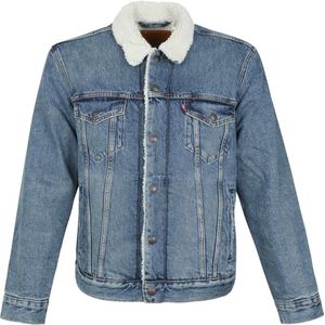 LEVI'S - Rockridge Trucker - Jeansvest - Blauw - Denim - Sherpa Voering