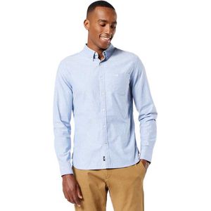Dockers - Oxford 2.0 Overhemd - Blauw - 97% Katoen / 3% Elastaan