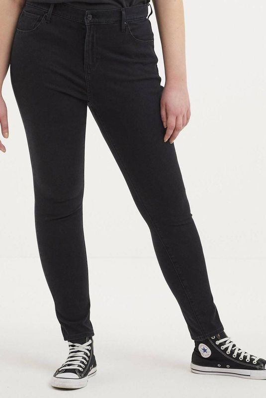 Levi's Plus - Jeans 721 High Rise Skinny - Zwart - Denim materiaal