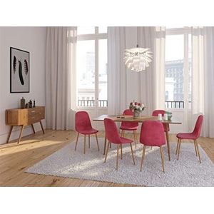 Stockholm stoel, velours, Scandinavisch, 45 x 55 x 85 cm, Bordeaux