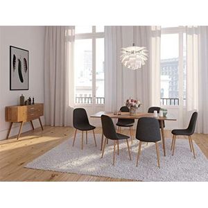 Stockholm stoel, velours, Scandinavisch, 45 x 55 x 85 cm, zwart