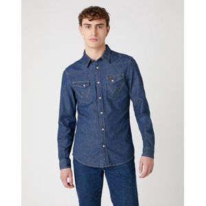 Wrangler - Westernoverhemd - Donkerblauw - 100% Katoen