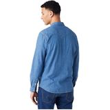 Wrangler - Western Overhemd - Blauw - 100% Katoen