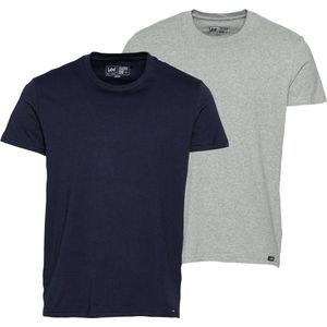 T-shirt - Marineblauw en Grijs - Biologisch Katoen - Twinpack