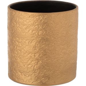 J-Line bloempot Gatsby - keramiek - goud - medium - Ø 16.5 cm