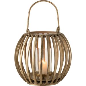 J-Line lantaarn Bol - aluminium - goud