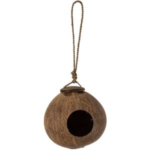 J-Line Kokosnoot Vogelhuisje - hout - bruin - small