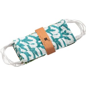 J-Line mondmasker Motieven - katoen - groen - set van 7